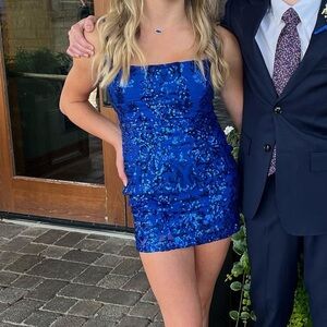 Windsor Royal Blue Sequin Mini Dress
